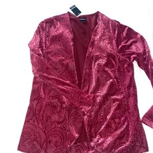 BNWT Torrid pink velvet jacket